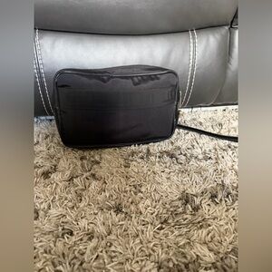 Dunhill Black leather/ canvas clutch bag